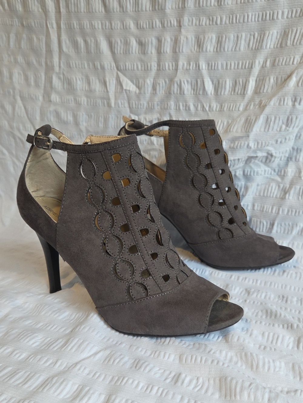 Adrienne Vittadini "Grins" peep-toe cutout booties